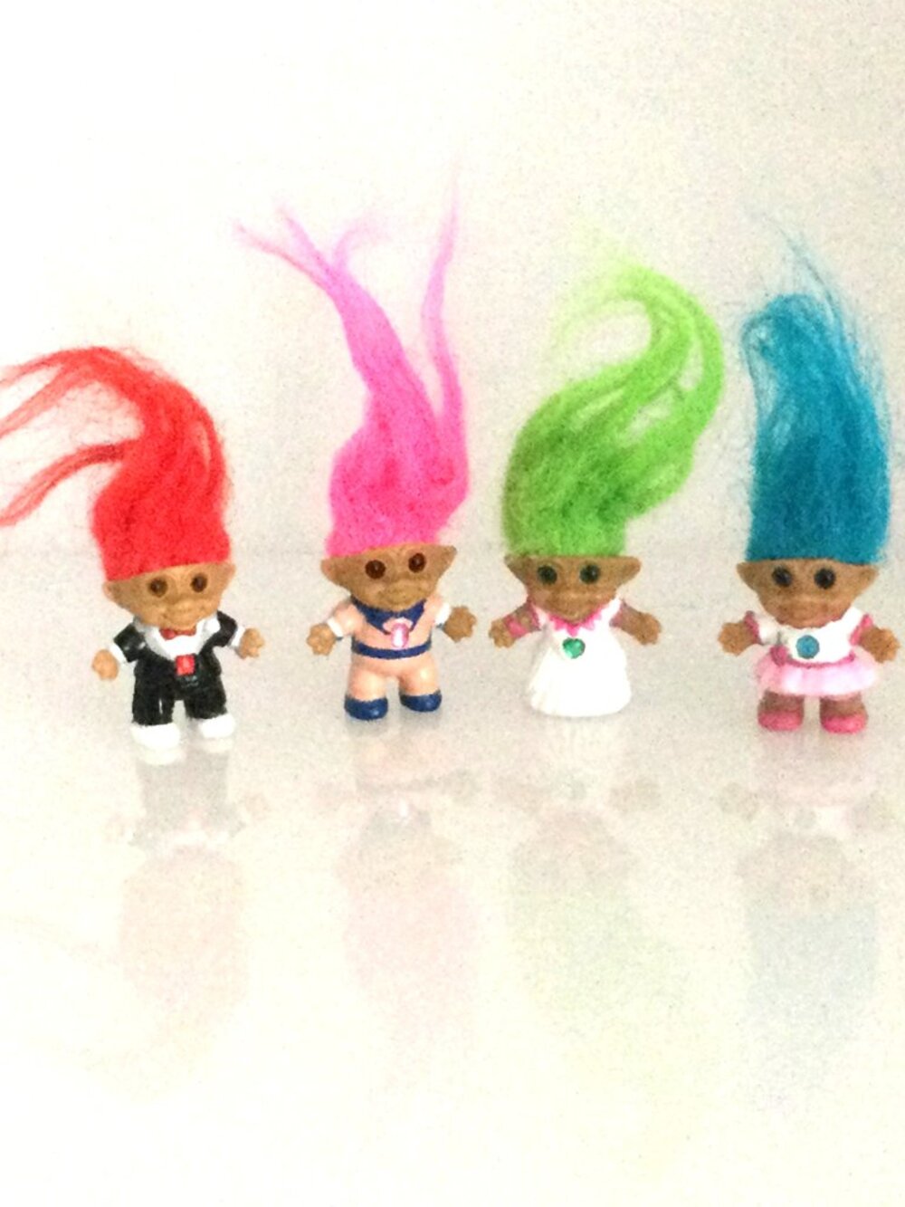 Vintage 1992 Ace Novelty Mini Treasure Troll‎ Wedding Party Pack - Set of 4